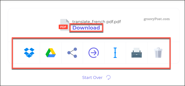 DeftPDF का उपयोग करके अनुवादित PDF फ़ाइल डाउनलोड करना