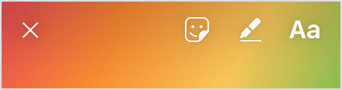 अपनी इंस्टाग्राम कहानी में जियोटैग-आधारित स्टिकर जोड़ने के लिए स्क्रीन के शीर्ष पर खुश-चेहरा आइकन टैप करें।