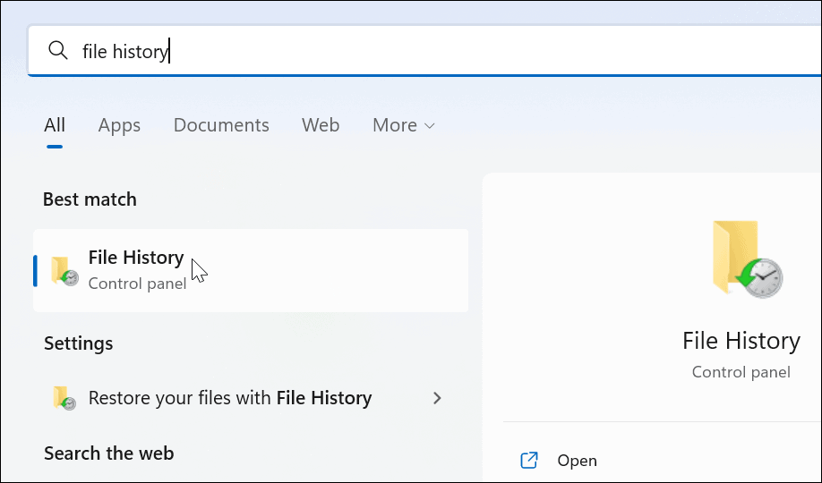 विंडोज़ 11 पर फ़ाइल इतिहास का उपयोग करें