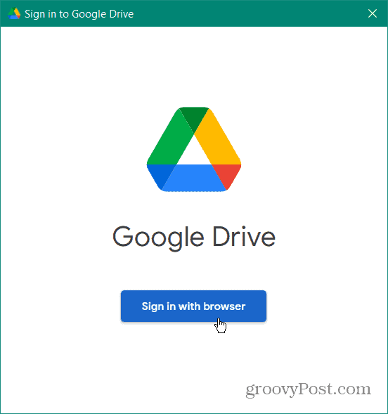  फ़ाइल एक्सप्लोरर में Google ड्राइव जोड़ें में साइन इन करें