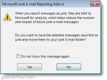 जंक ईमेल रिपोर्टिंग ऐड-इन आउटलुक