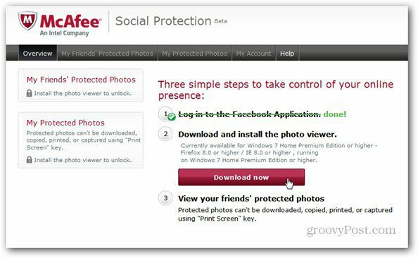 mcaffee सामाजिक सुरक्षा फोटो दर्शक स्थापित करें