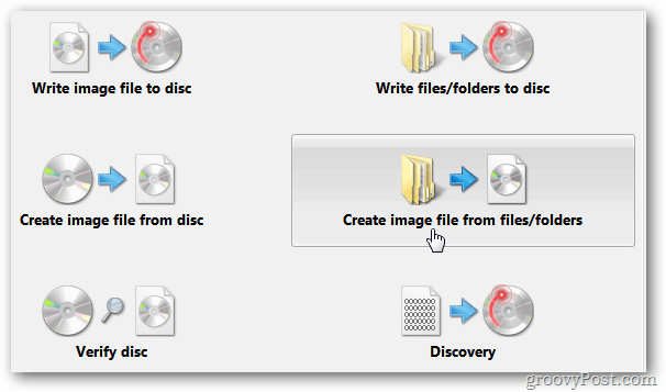 फ़ोल्डर फ़ाइलों से छवि फ़ाइल बनाएँ