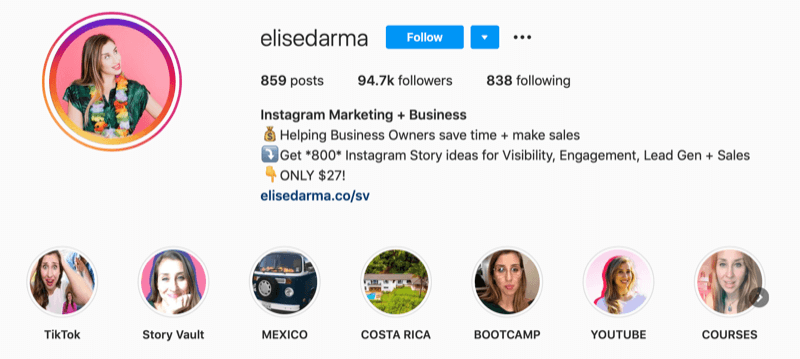Elise Darma Instagram प्रोफ़ाइल