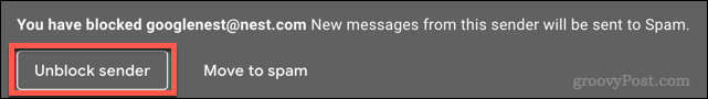 Gmail में किसी प्रेषक को अनब्लॉक करना