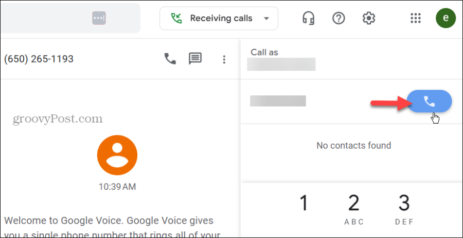 Google Voice पर कॉल करें
