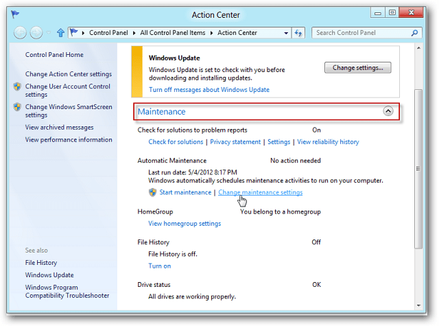 विंडोज 8 स्वचालित रखरखाव का उपयोग कैसे करें