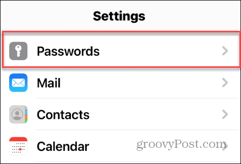 पासवर्ड विकल्प iPhone सेटिंग्स