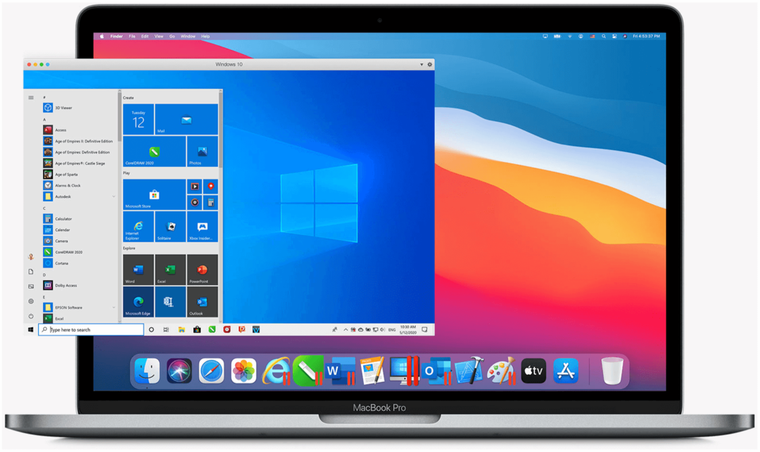 M1 Mac पर Windows 10 Mac के लिए समानताएं डेस्कटॉप 16